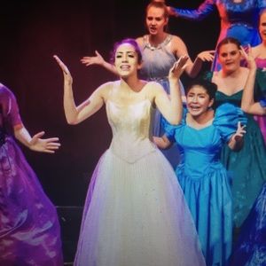 Amazing yellow dress with flowers on the corset